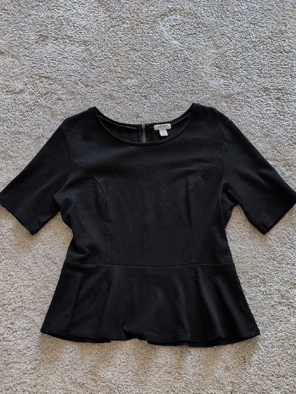 Old Navy Black Peplum Top Size Large